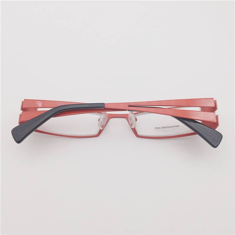 Export -end order Japanese order titanium red red yellow alien box hollow double -line mirror leg personality retro glasses frame