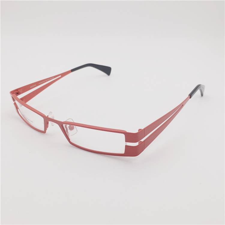 Export -end order Japanese order titanium red red yellow alien box hollow double -line mirror leg personality retro glasses frame