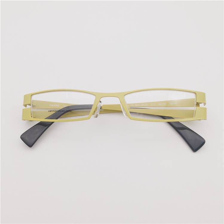 Export -end order Japanese order titanium red red yellow alien box hollow double -line mirror leg personality retro glasses frame