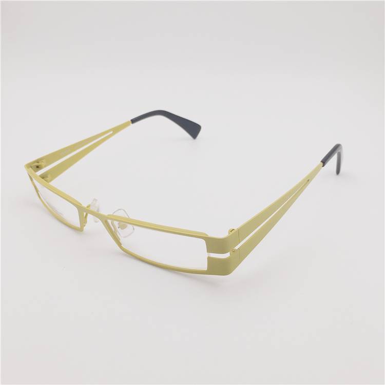 Export -end order Japanese order titanium red red yellow alien box hollow double -line mirror leg personality retro glasses frame
