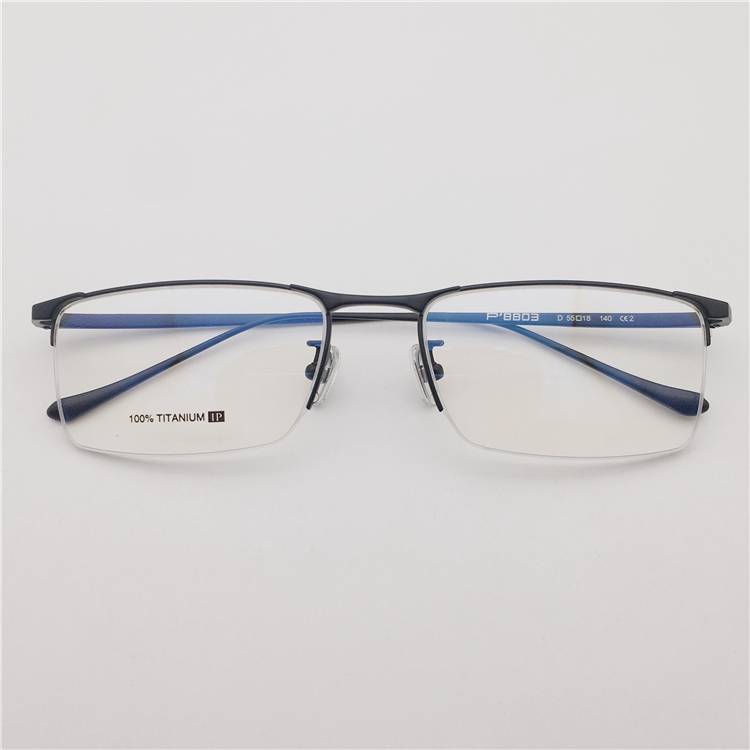 Treasured Japanese order black golden pure titanium half -frame glasses rack men and women retro punk business big fat faces