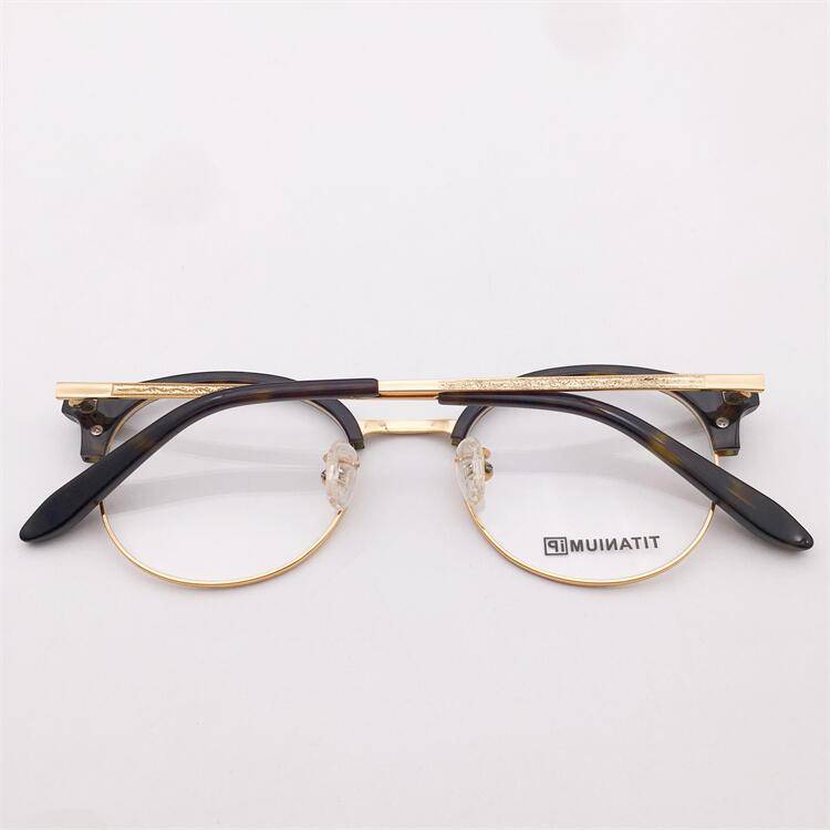 Treasure Orphan Original Single Poor Poor Plate + Pure Titanium Eyebrow Frame Small Round Frame Culture Temperature Glasses Graphic Frame