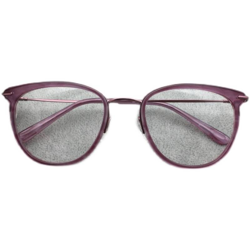 CIN large -faced titanium export original single -tail -end myopia glasses frame light purple