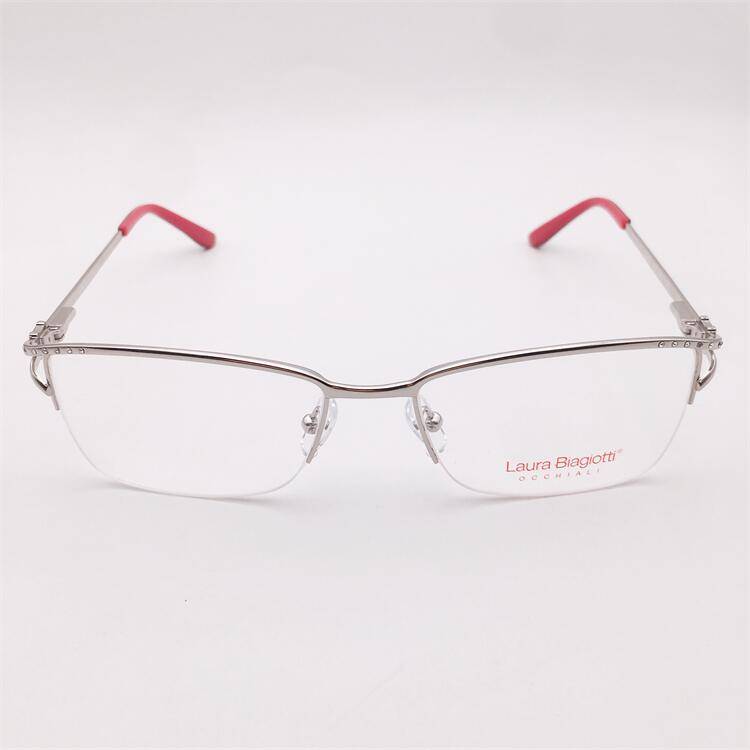 Treasured orphan original single silver business temperament half -frame diamond -filled spring mirror leg literary glasses shelf female