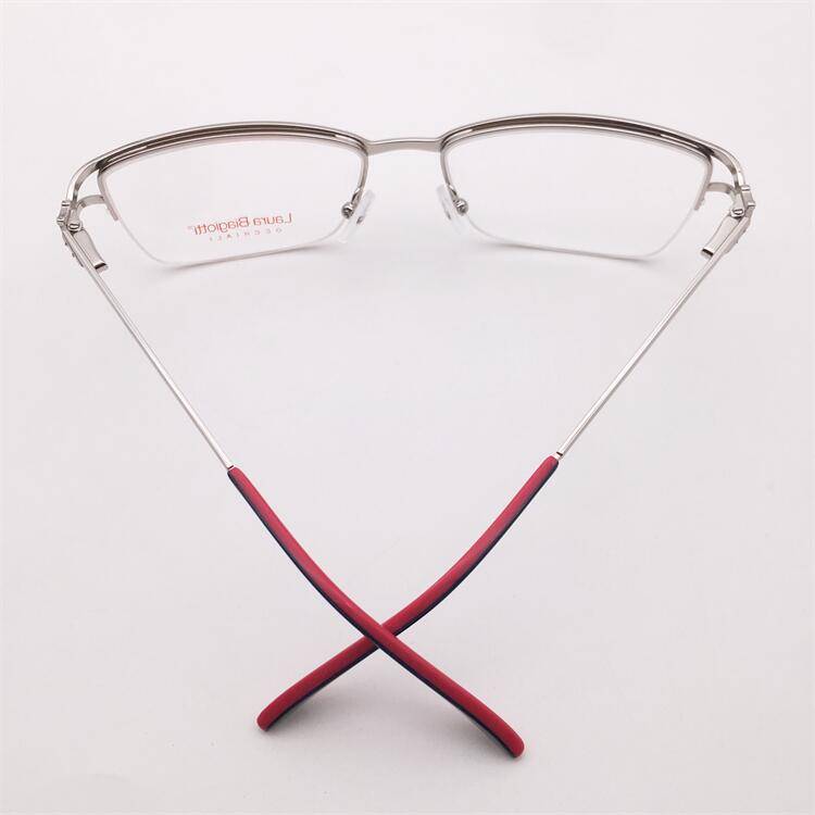 Treasured orphan original single silver business temperament half -frame diamond -filled spring mirror leg literary glasses shelf female