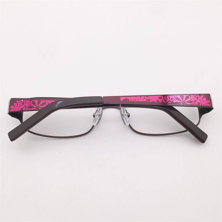 Treasure orphan original single coffee color alloy full -frame all -shaped frame personalized art carved mirror legs glasses shelf female