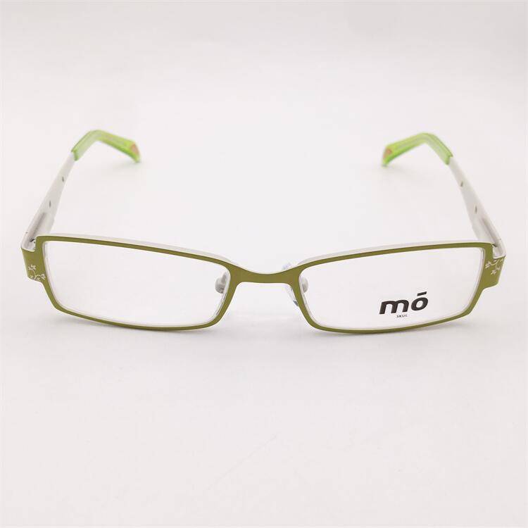 Treasured orphan original single green alloy full -frame small square box carved small face literary glasses shelf female