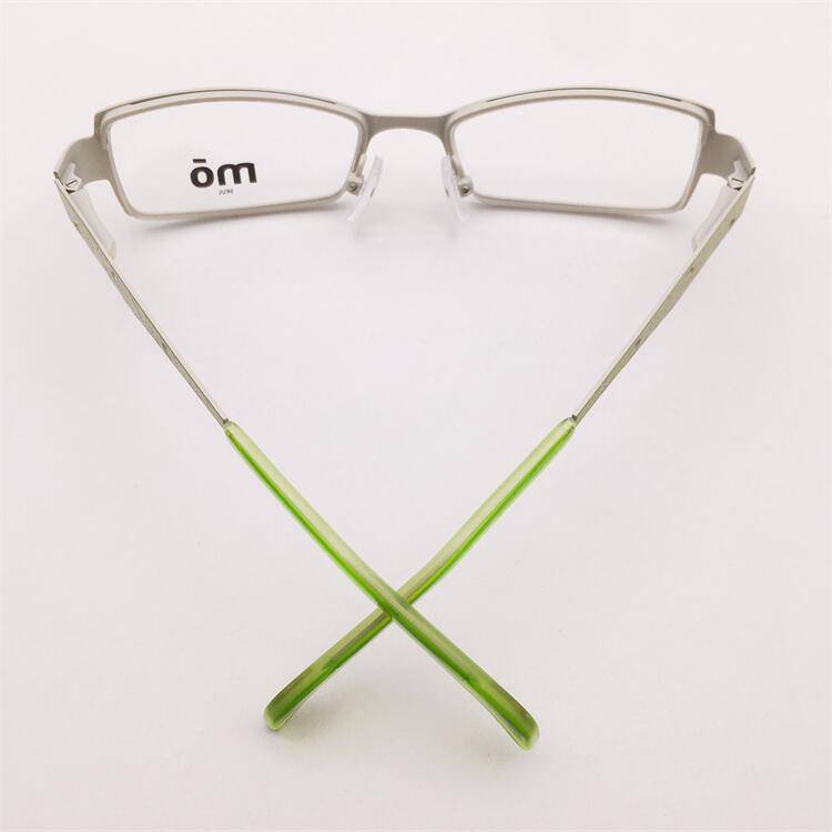 Treasured orphan original single green alloy full -frame small square box carved small face literary glasses shelf female