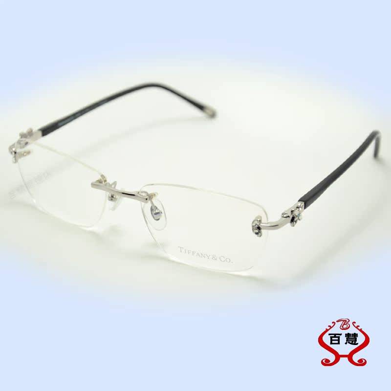 Brand Classic Myopia Glasses Shelf Black Inner Blue New TF2135 Frameless Glasses Frame Men and Women's Gold and Silver