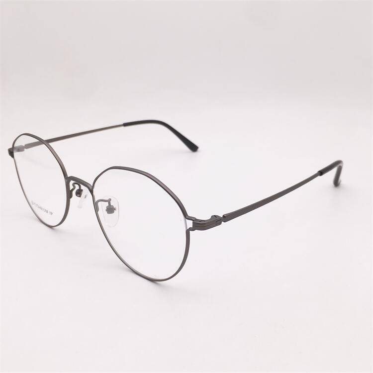 Export -end order Japanese order ultra -light titanium black gun silver coffee color full -frame large round frame literary temperament glasses men and women