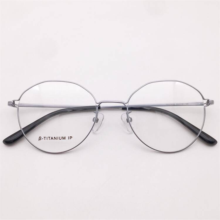 Export -end order Japanese order ultra -light titanium black gun silver coffee color full -frame large round frame literary temperament glasses men and women