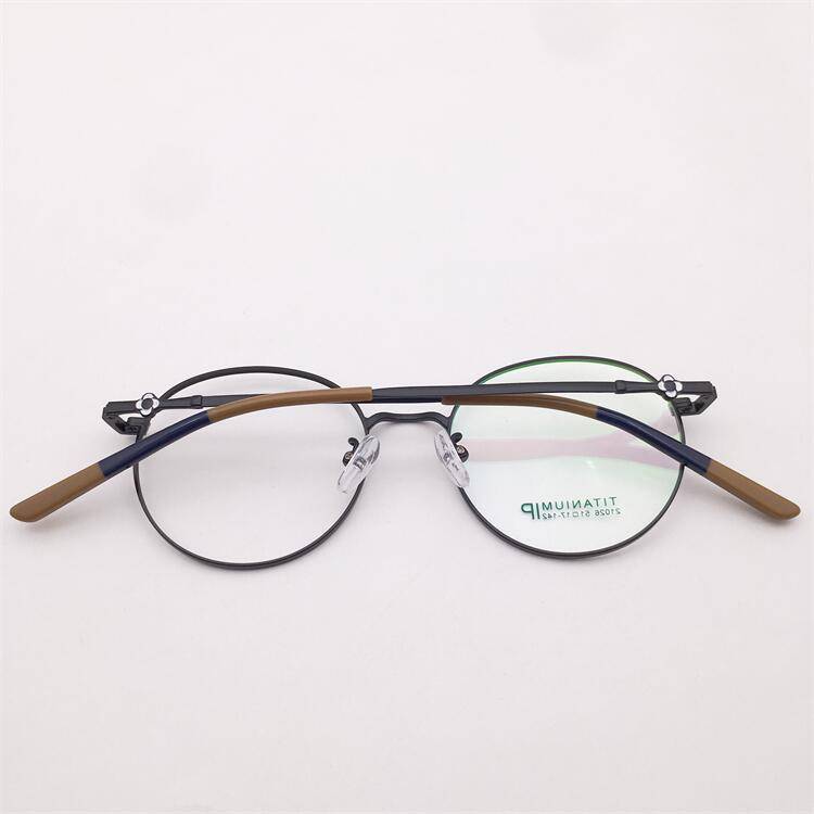 Treasure Orphan Original Single Black Titanium Gold Fragmentation Framed Circular Frame Carsh, Carved Mirror Legs Glasses Shelf Female