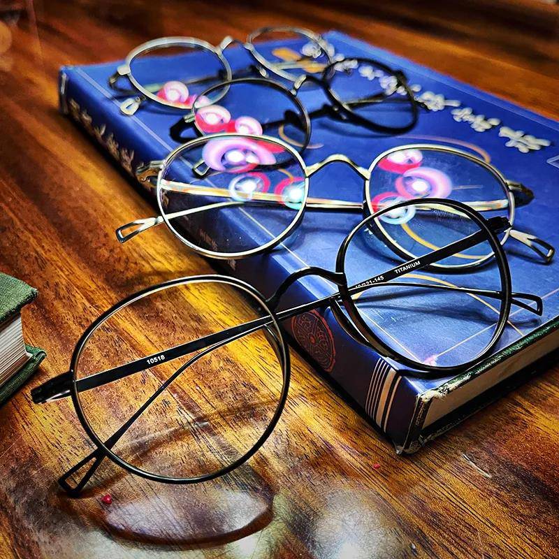 Pure titanium!Pure titanium!Yu Wenle is the same high -end frame!Offline 1800+ round retro glasses rack