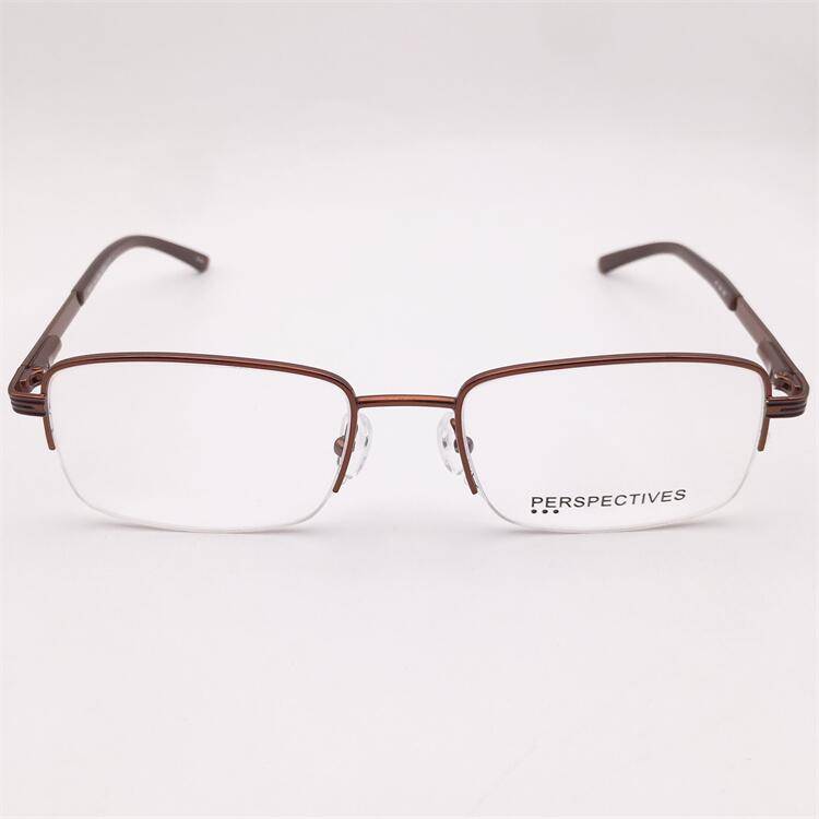 Treasured orphan original single coffee color business temperament half -frame square frame spring mirror leg with close vision old flower glasses rack