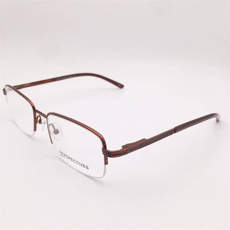 Treasured orphan original single coffee color business temperament half -frame square frame spring mirror leg with close vision old flower glasses rack