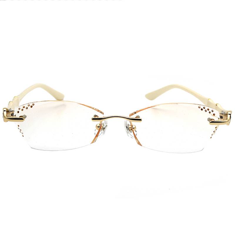 With close vision glasses, women with degree plus astigmatism diamond cutting finished boxless ultra -light glasses frame change color eyes