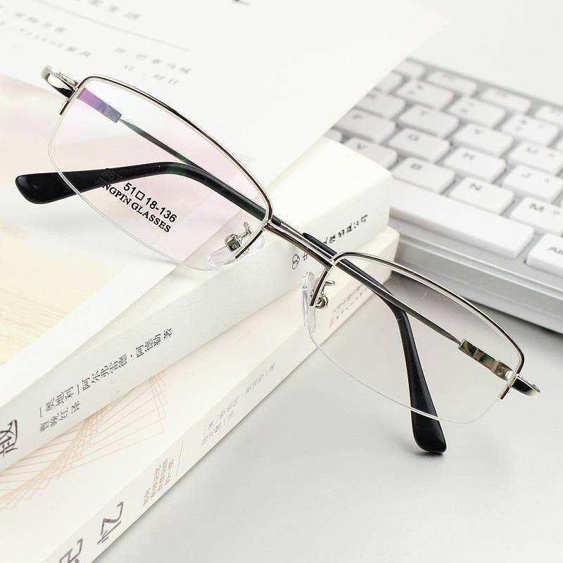 ultra -bending men's half -frame memory titanium alloy myopia glasses frame glasses glasses, glasses, old flowers small faces and small frames
