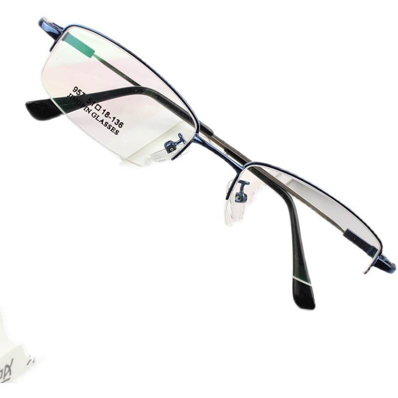 ultra -bending men's half -frame memory titanium alloy myopia glasses frame glasses glasses, glasses, old flowers small faces and small frames
