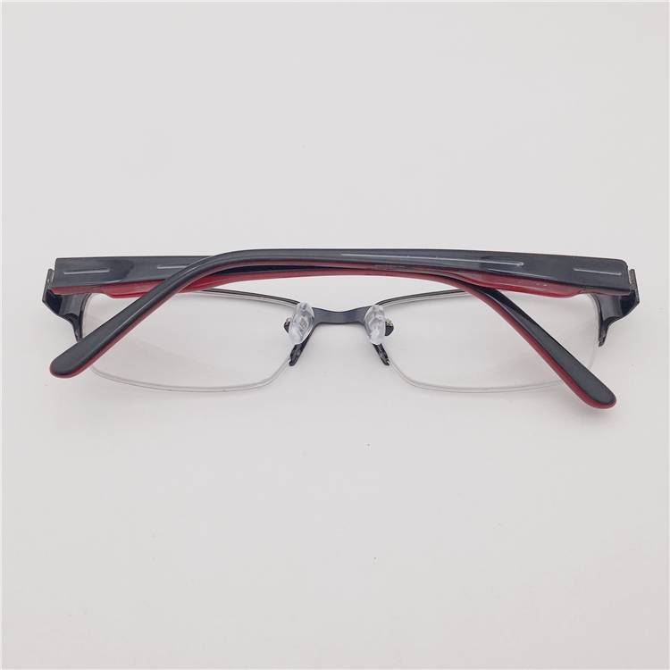 Shenzhen Original French order Black titanium gold business temperament half -frame spring plate mirror lens glasses men and women