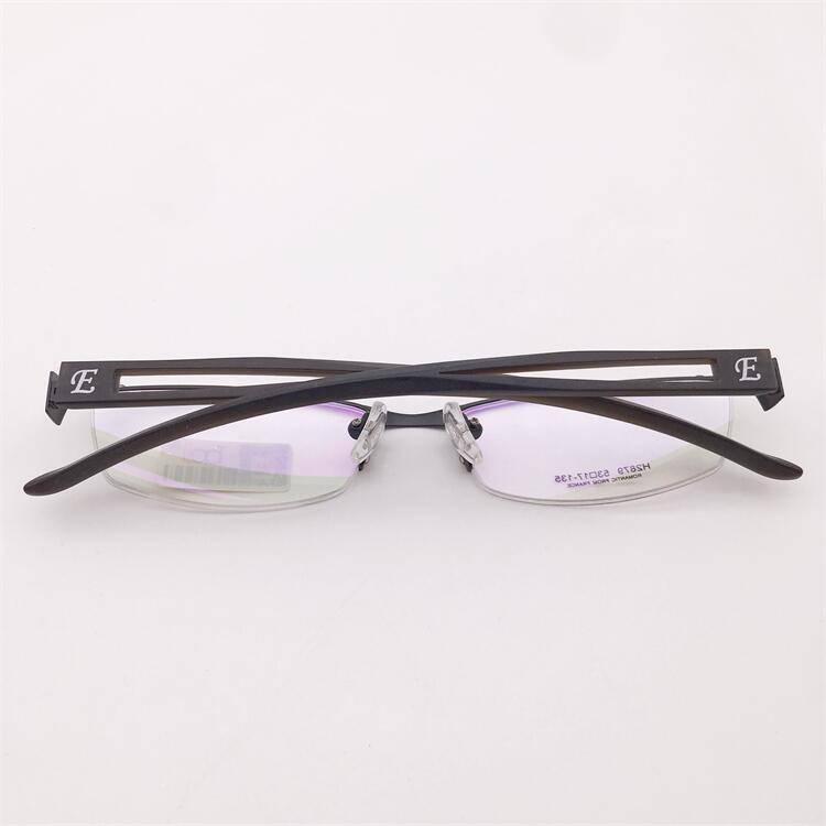 Treasure orphan original single black alloy business temperament half frame TR90 anti -allergic mirror leg glasses frame men and women