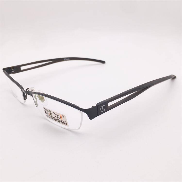 Treasure orphan original single black alloy business temperament half frame TR90 anti -allergic mirror leg glasses frame men and women