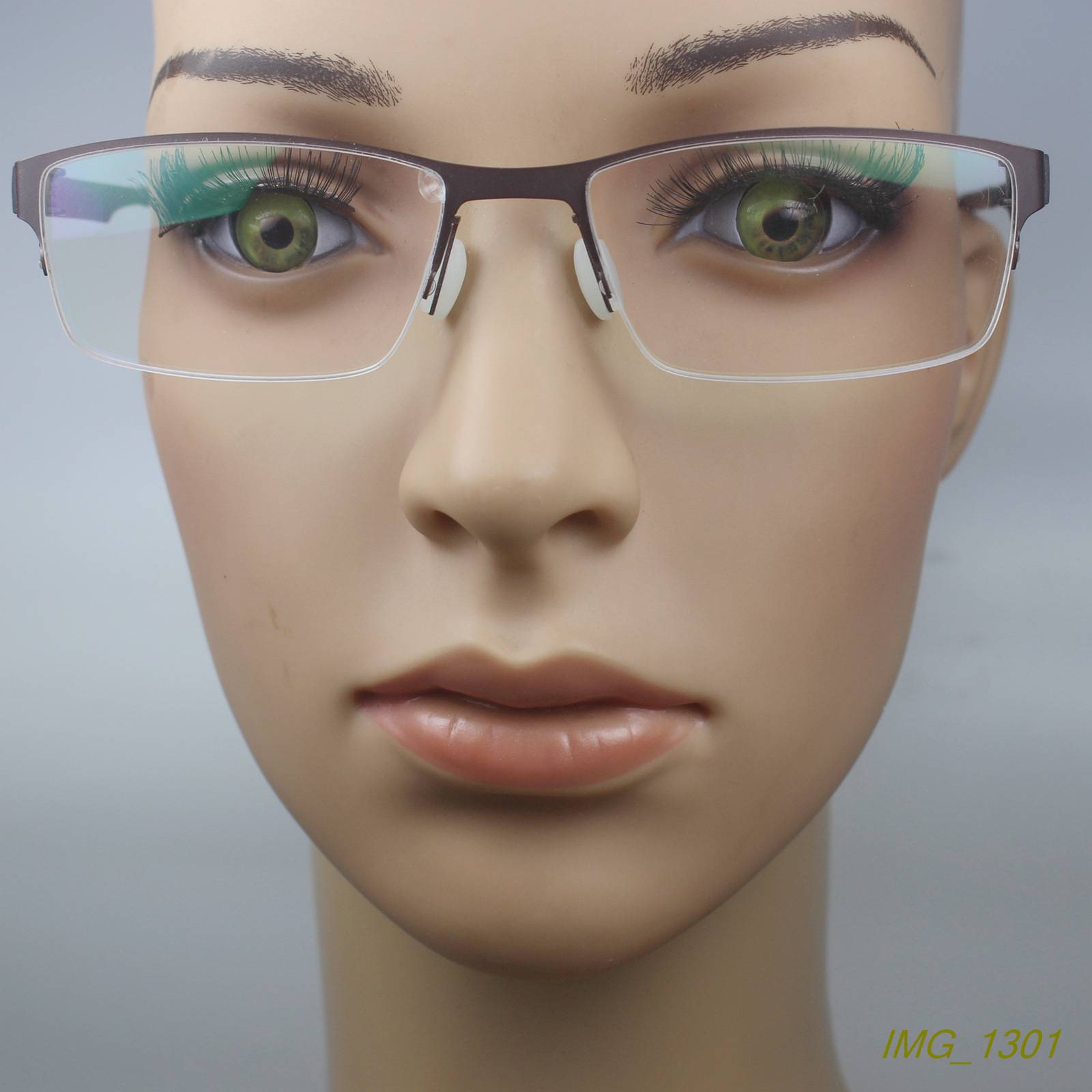 Single -sample box half -frame metal business myopia glasses frame glasses rack Eye Men and women gun gray