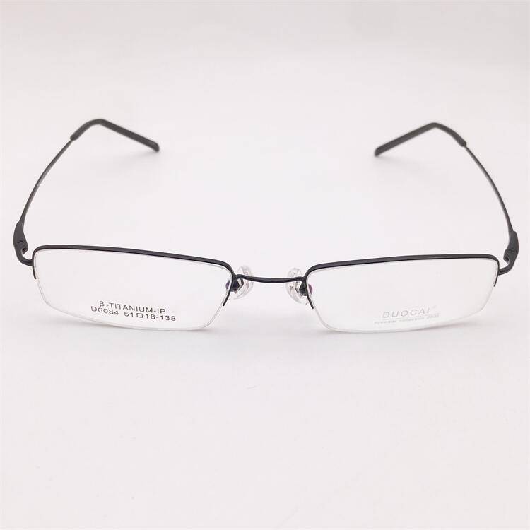 Treasured orphan original single black ultra -light titanium business temperament half -frame fine -legged glasses frame men and women
