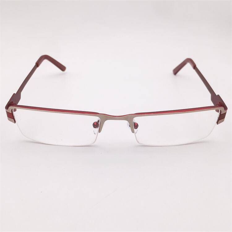 Original single Japanese order silver -red double -color electroplating business temperament half -frame spring mirror leg glasses shelf female