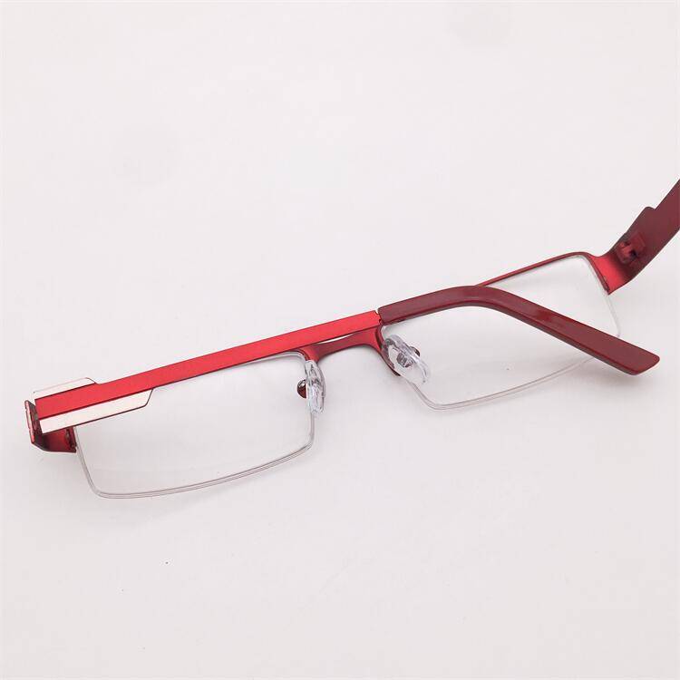 Original single Japanese order silver -red double -color electroplating business temperament half -frame spring mirror leg glasses shelf female
