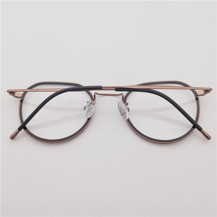Orphan original single Japanese order pure titanium + plate black coffee color large round frame fine leg literary and personality glasses frame