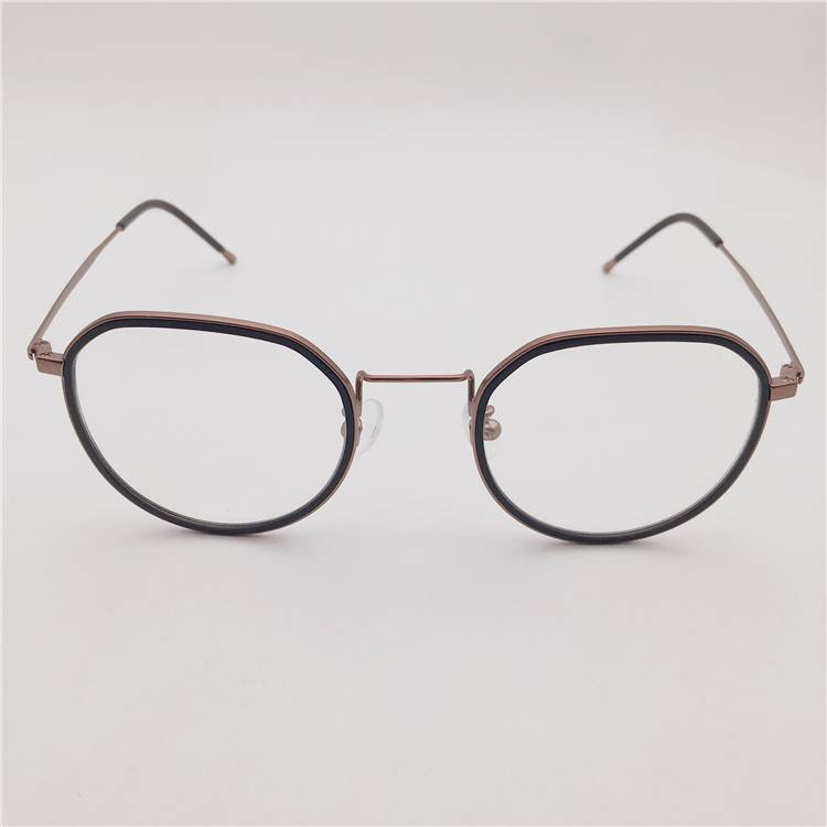 Orphan original single Japanese order pure titanium + plate black coffee color large round frame fine leg literary and personality glasses frame