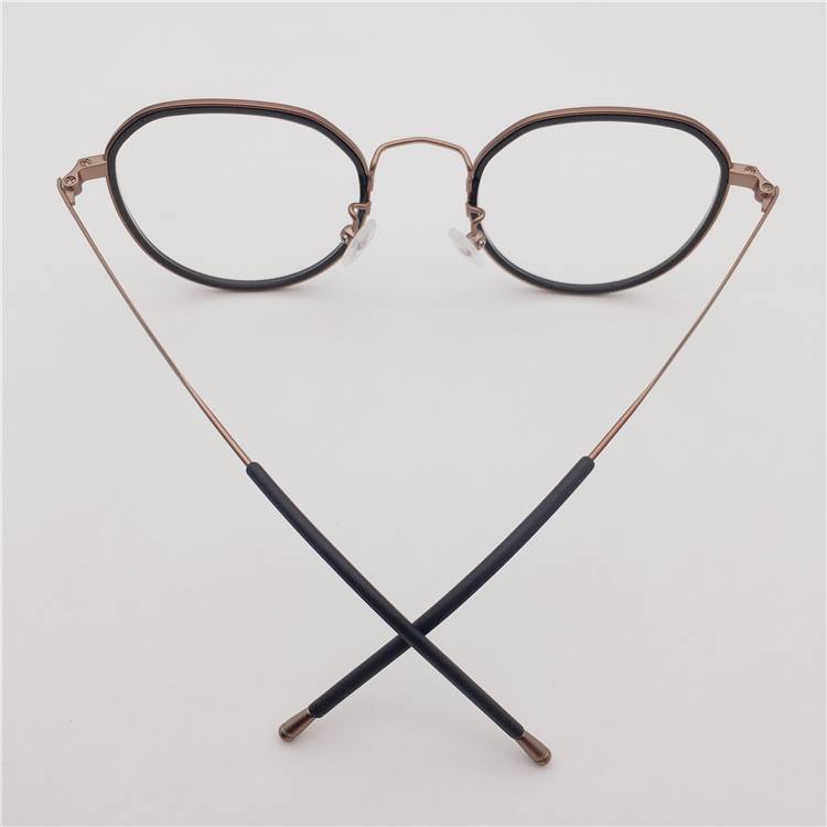 Orphan original single Japanese order pure titanium + plate black coffee color large round frame fine leg literary and personality glasses frame