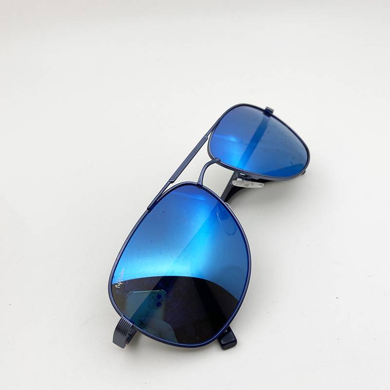 Export pure original single men's metal box sunglasses fashion personality coating sunglasses care mirror uv400