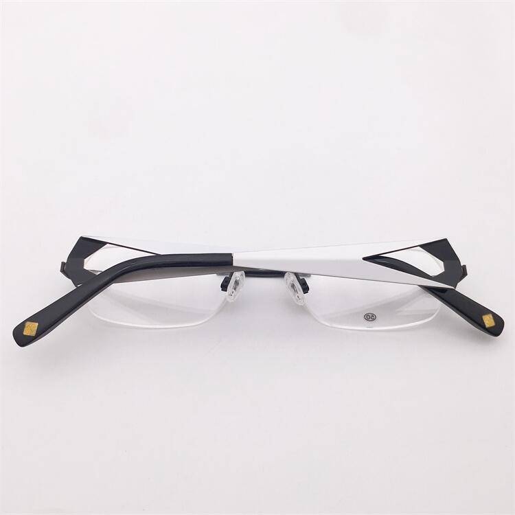 Treasure Orphan Original Single Black Titanium Business temperament Frameless Hollow Carved Decoration Mirror Leg Glasses Girls
