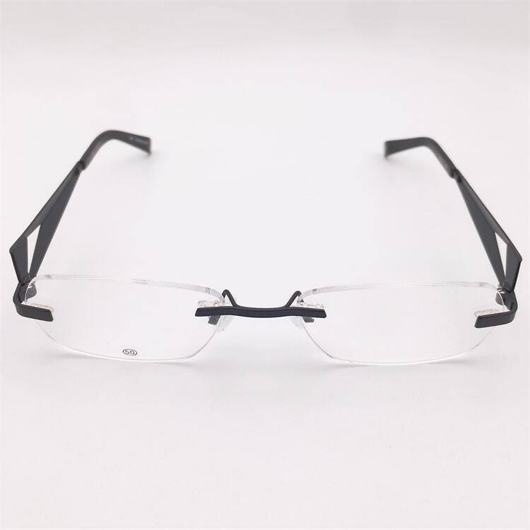 Treasure Orphan Original Single Black Titanium Business temperament Frameless Hollow Carved Decoration Mirror Leg Glasses Girls