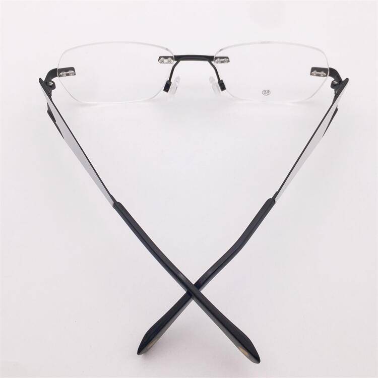 Treasure Orphan Original Single Black Titanium Business temperament Frameless Hollow Carved Decoration Mirror Leg Glasses Girls