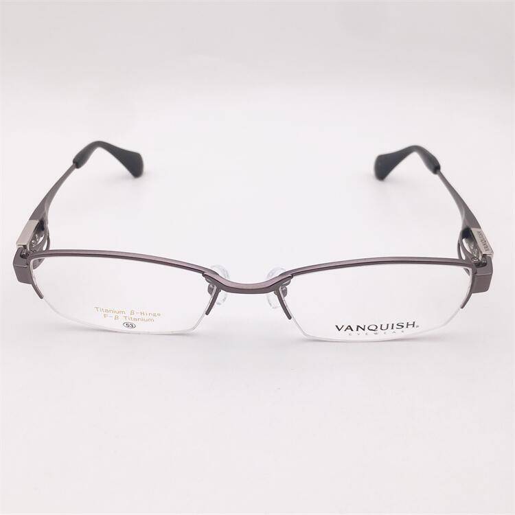 Treasured orphan original single gun color titanium business temperament half -frame decorative carved mirror leg glasses rack men and women