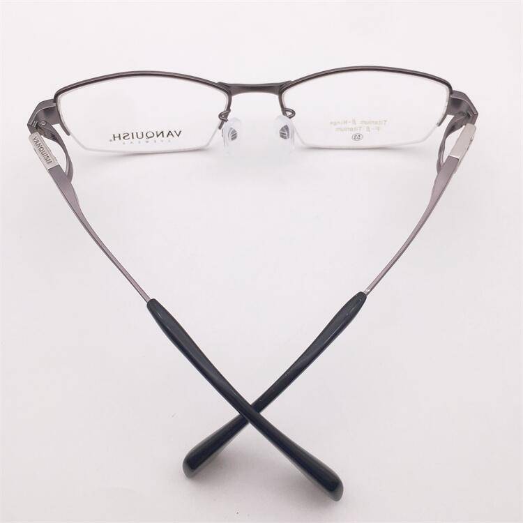 Treasured orphan original single gun color titanium business temperament half -frame decorative carved mirror leg glasses rack men and women