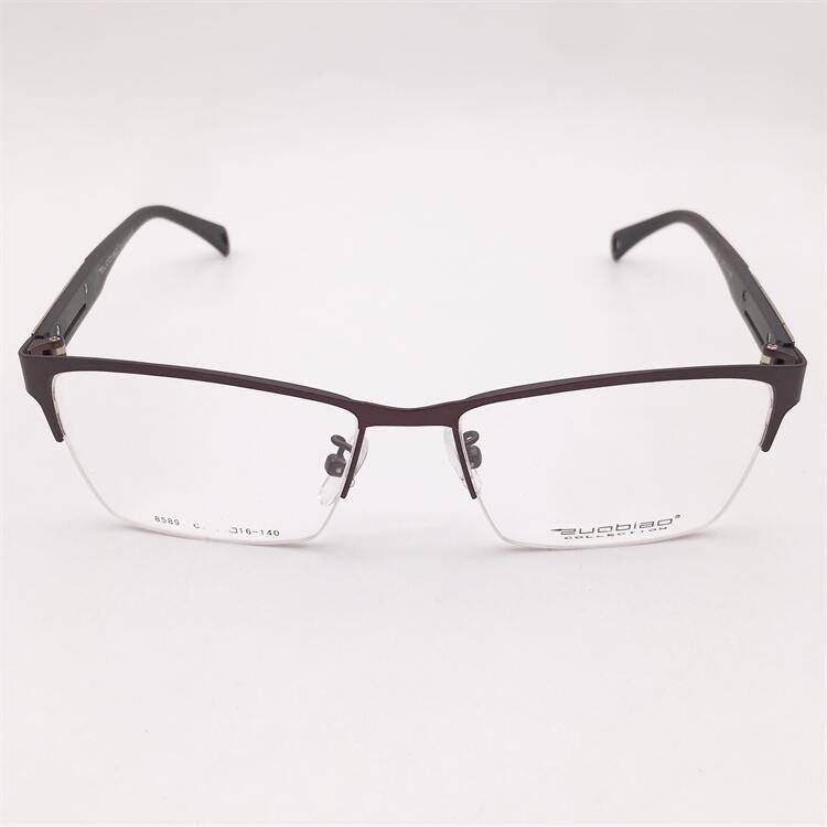 Treasured orphan original single coffee color alloy business temperament half -frame personalized silicone mirror leg versatile glasses shelf female