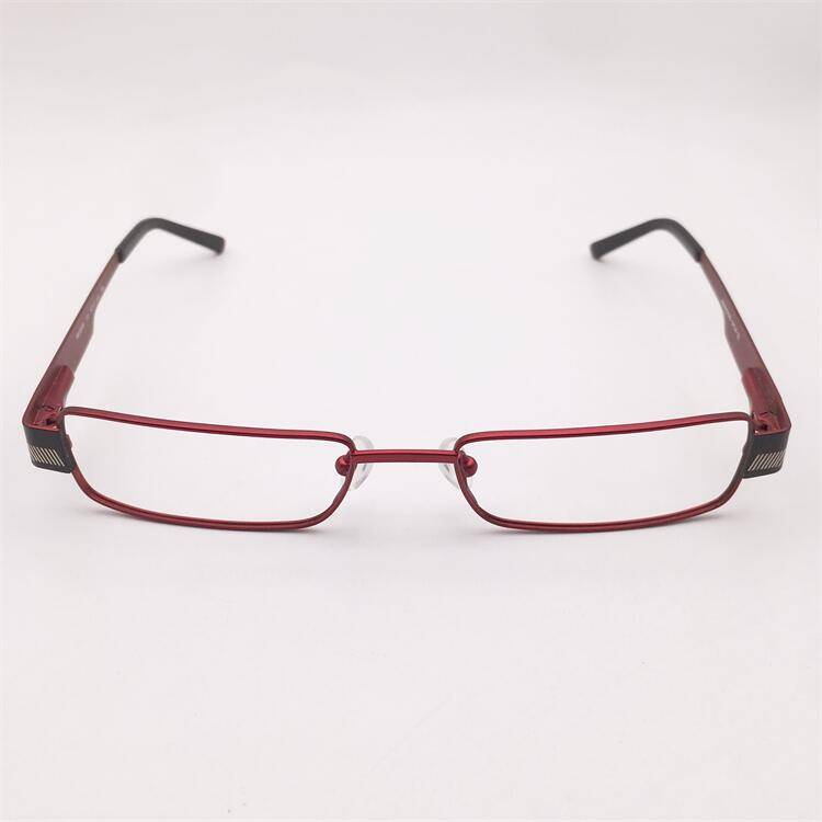 Original single Japanese order red alloy full -frame small square box spring carved lens leg art temperament glasses rack