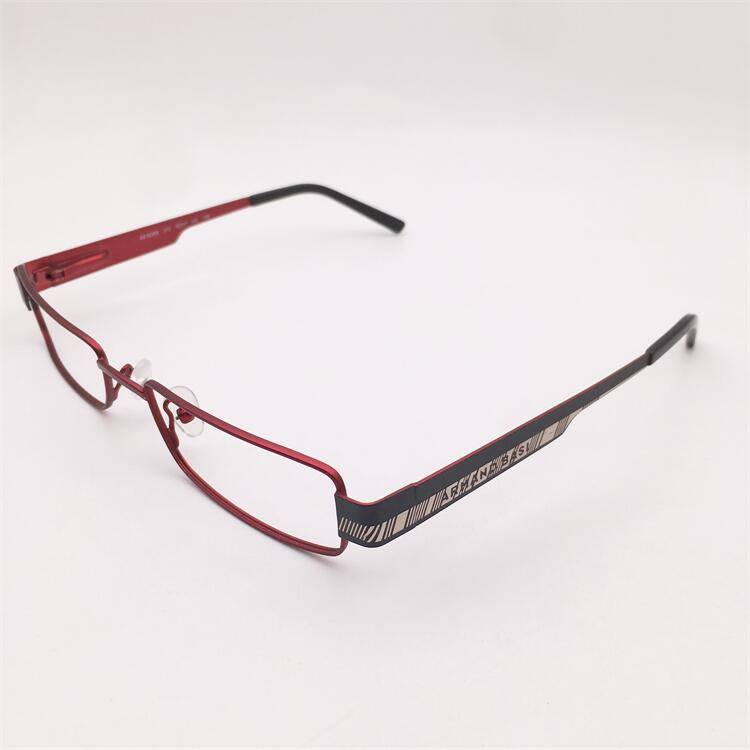 Original single Japanese order red alloy full -frame small square box spring carved lens leg art temperament glasses rack