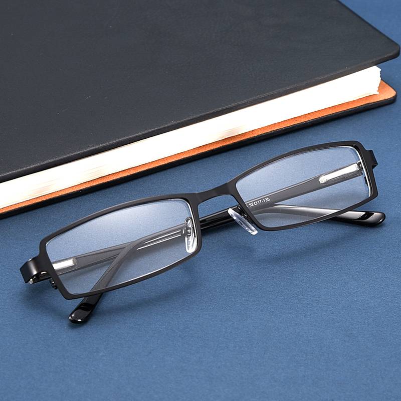 Glasses full -frame male myopia small frame square female small face comfort plate spring legs with flat light prevention blue light