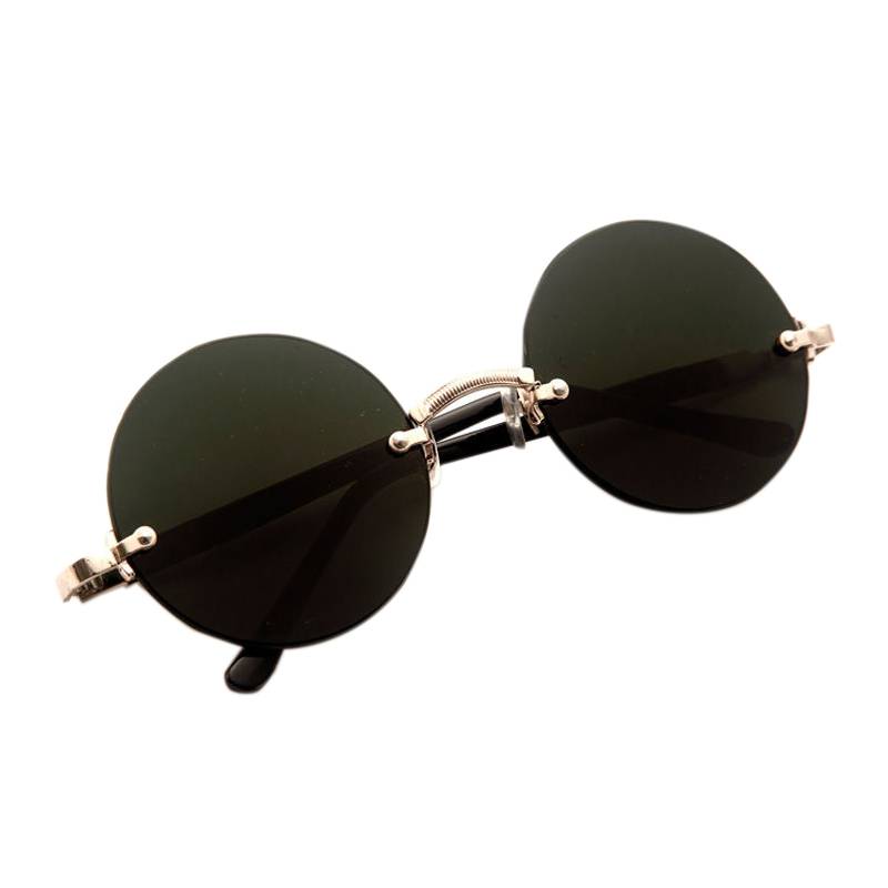 Genuine retro round box crystal old flower mirror flat light light mirror men's anti -radiation glasses female stone mirror sunglasses