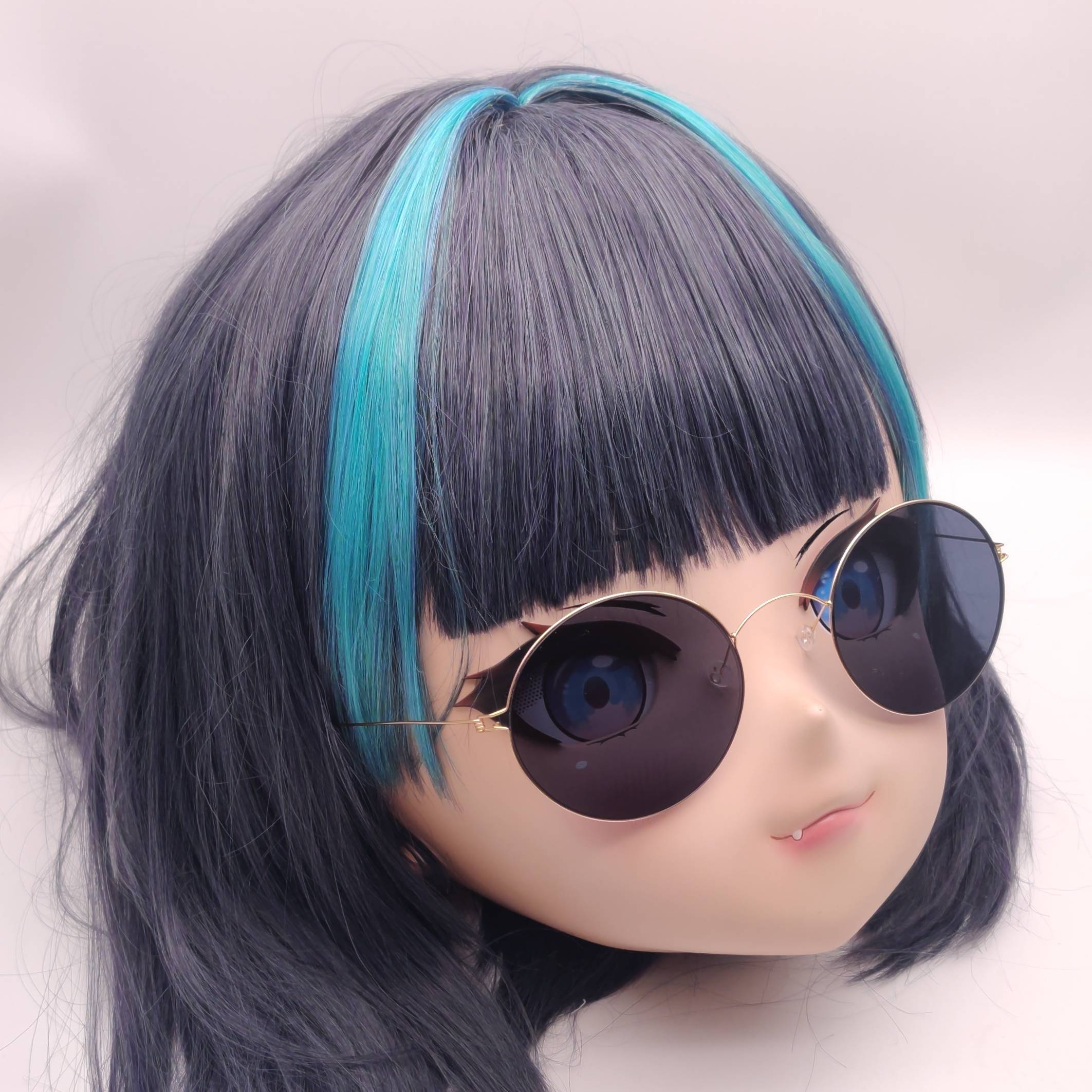 Kigurumi super large screwless retro round frame glasses ultra -light fine -legged fine box (collection non -spot)