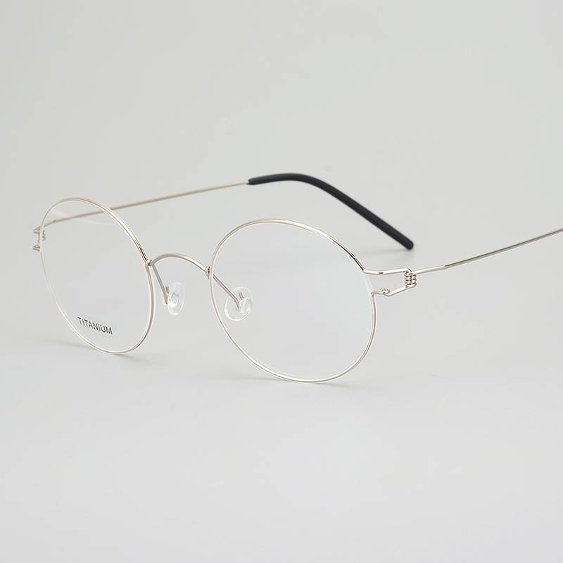 Kigurumi super large screwless retro round frame glasses ultra -light fine -legged fine box (collection non -spot)