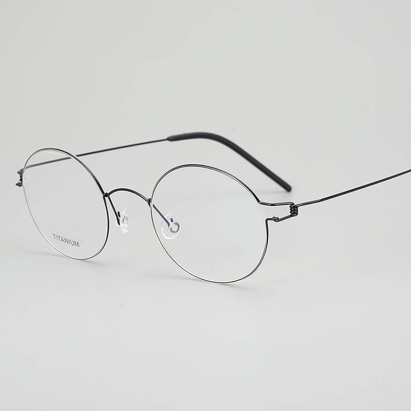 Kigurumi super large screwless retro round frame glasses ultra -light fine -legged fine box (collection non -spot)