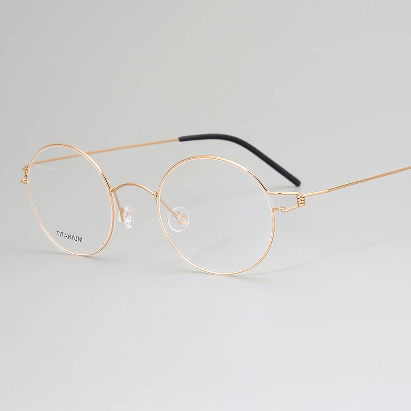 Kigurumi super large screwless retro round frame glasses ultra -light fine -legged fine box (collection non -spot)