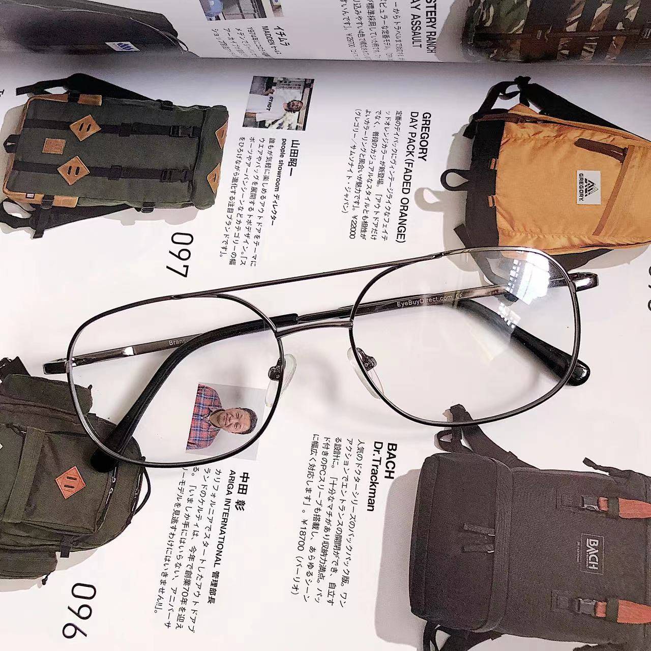 Early retro American -style CityBoy Lonely Locomotive Double -beam Metal Frame Blind Glasses IASPYJ808