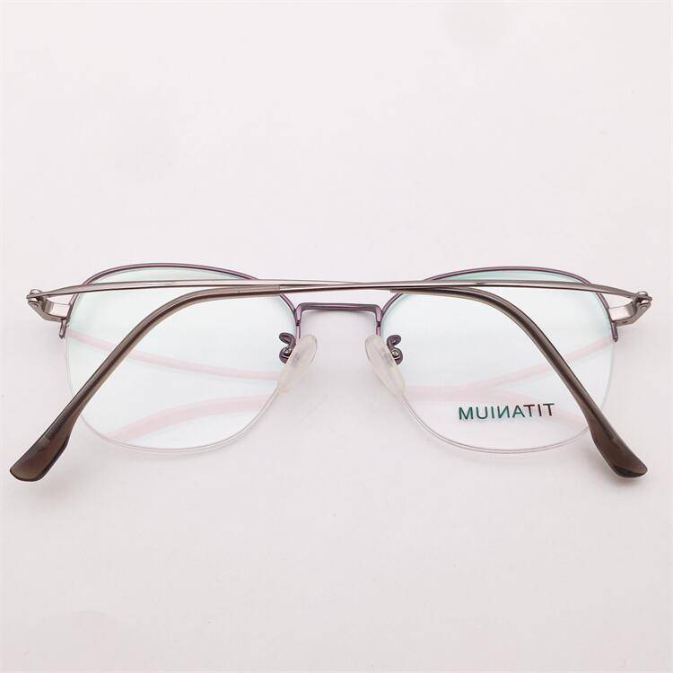 Treasure orphan original single purple ultra -light pure titanium business temperament half -frame literary personality versatile glasses shelf female