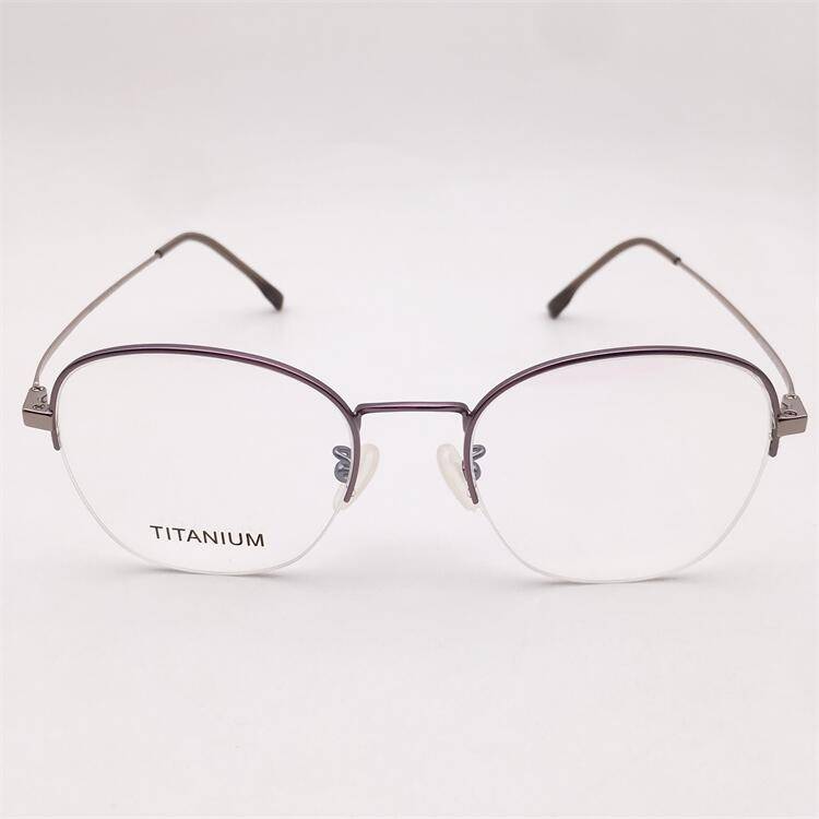 Treasure orphan original single purple ultra -light pure titanium business temperament half -frame literary personality versatile glasses shelf female